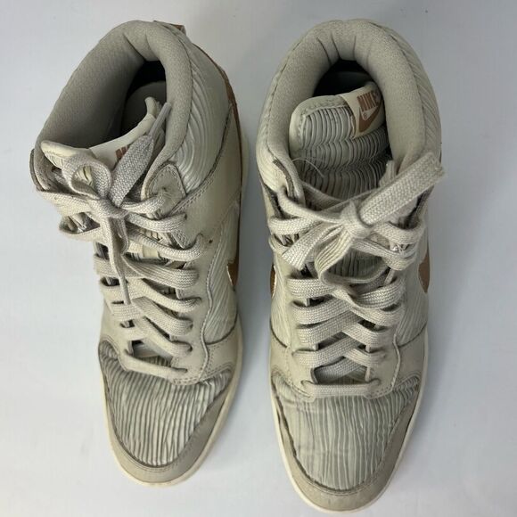 NIKE Dunk Sky Hi Light Bone-Sail-Metallic Red Bronze Women’s US 9.5 528899-013 - Picture 7 of 13